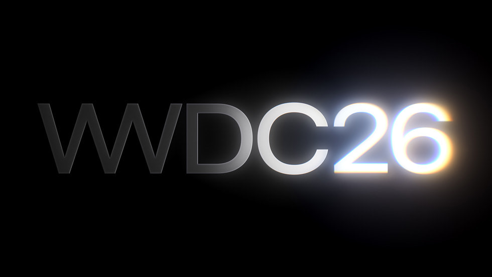 Napis „WWDC26” w jasnym, świetlistym efekcie na ciemnym tle symbolizuje zapowiedź konferencji Apple Worldwide Developers Conference 2026, podczas której firma ogłosi iOS 27 oraz nowe systemy dla swoich urządzeń – więcej informacji dostępnych w artykule na przyspieszkomputer.pl